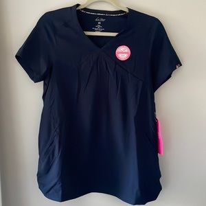 NWT Koi Lite Destiny Maternity Scrub Top Navy Size XS